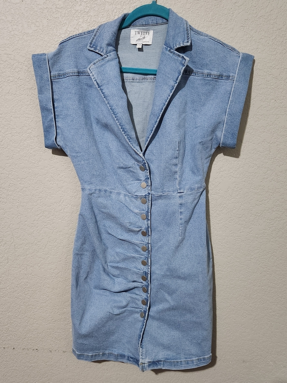 Twelve by Ontwelfth Dress Midi Small Denim Blue
